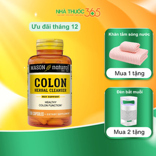  Viên Uống Hỗ Trợ Chức Năng Đại Tràng Mason Natural Colon Herbal Cleanser 100 Viên và 60 Viên 