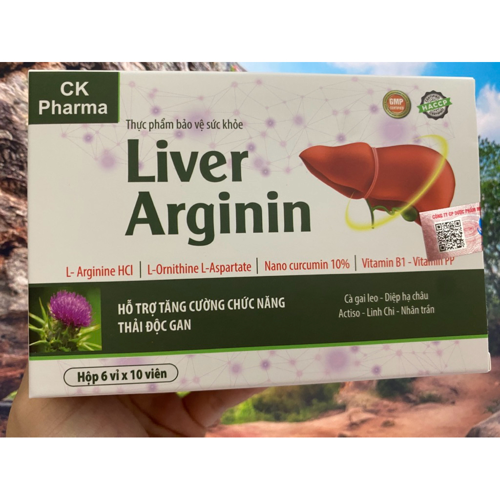 Hộp 60 viên Bổ Gan Liver Arginin Hỗ trợ tăng cường chức năng gan