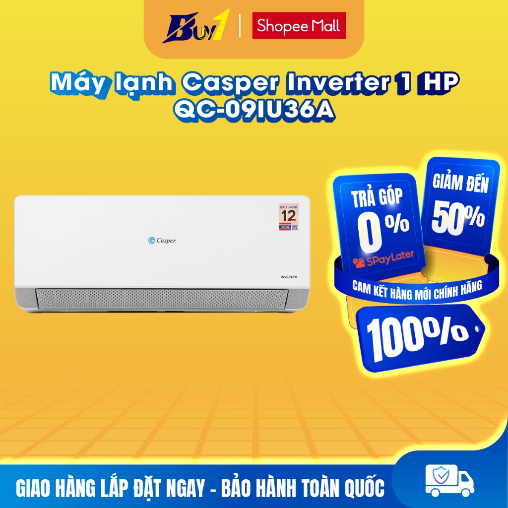 QC-09IU36A - Máy lạnh Casper Inverter 1 HP QC-09IU36A - Hàng chính hãng