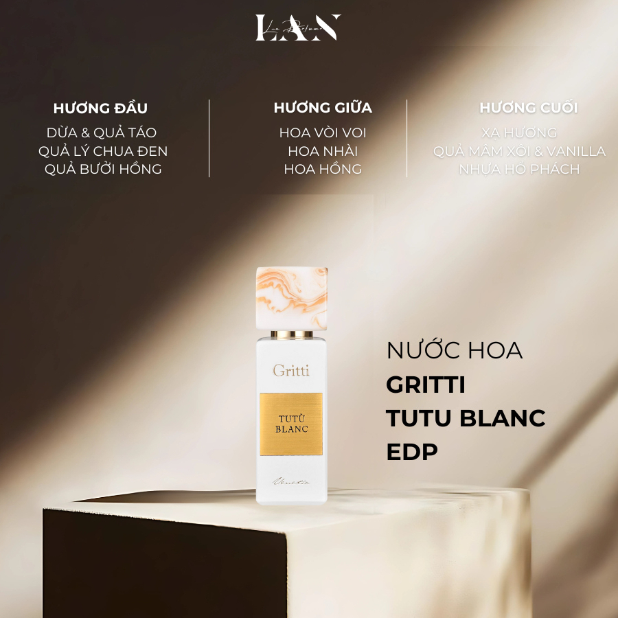 [LAN] Nước hoa Nữ Gritti Tutu Blanc EDP 100ml Fullbox