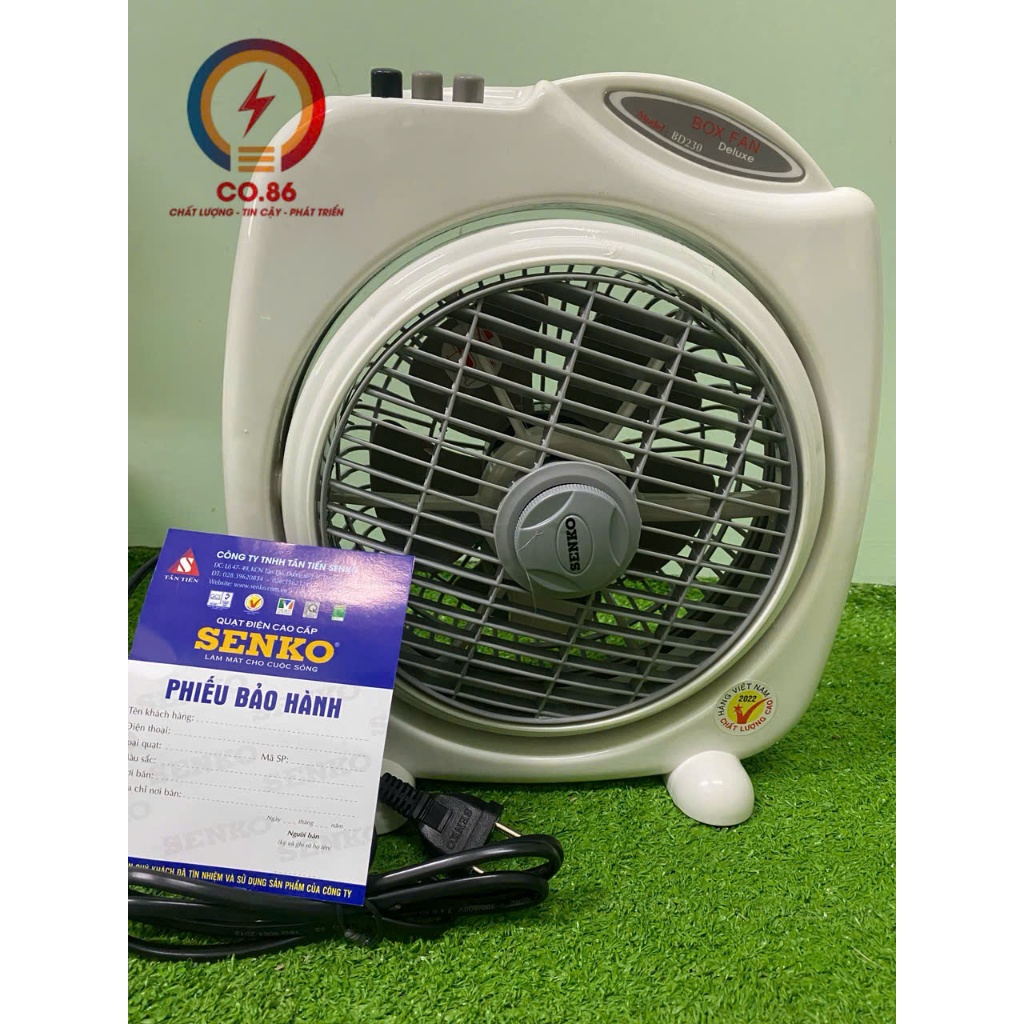 Quạt Bàn Đảo Senko BD230 Màu Kem Xám, Quạt Hút Gió Senko