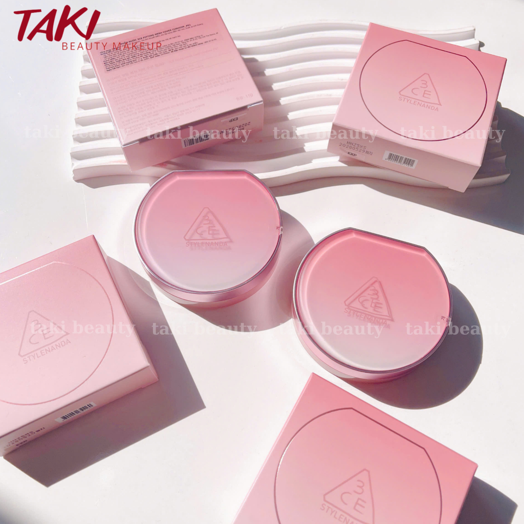 Cushion 3CE Fitting Mesh Pink Glitter Edition + Lõi Refill