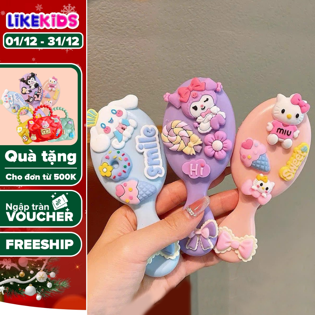 LƯỢC CHẢI ĐẦU cho bé gái hoạ tiết dễ thương, đáng yêu nhiều màu sắc LikeKids