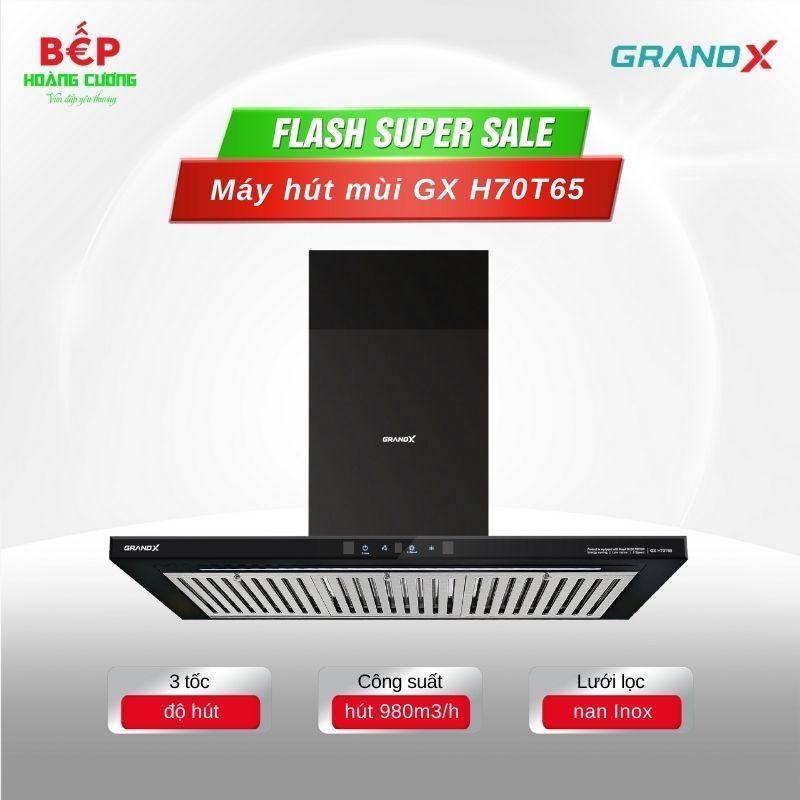 Máy Hút Mùi GrandX GX H70T65 – Hút Mạnh Khử Mùi Than Hoạt Tính