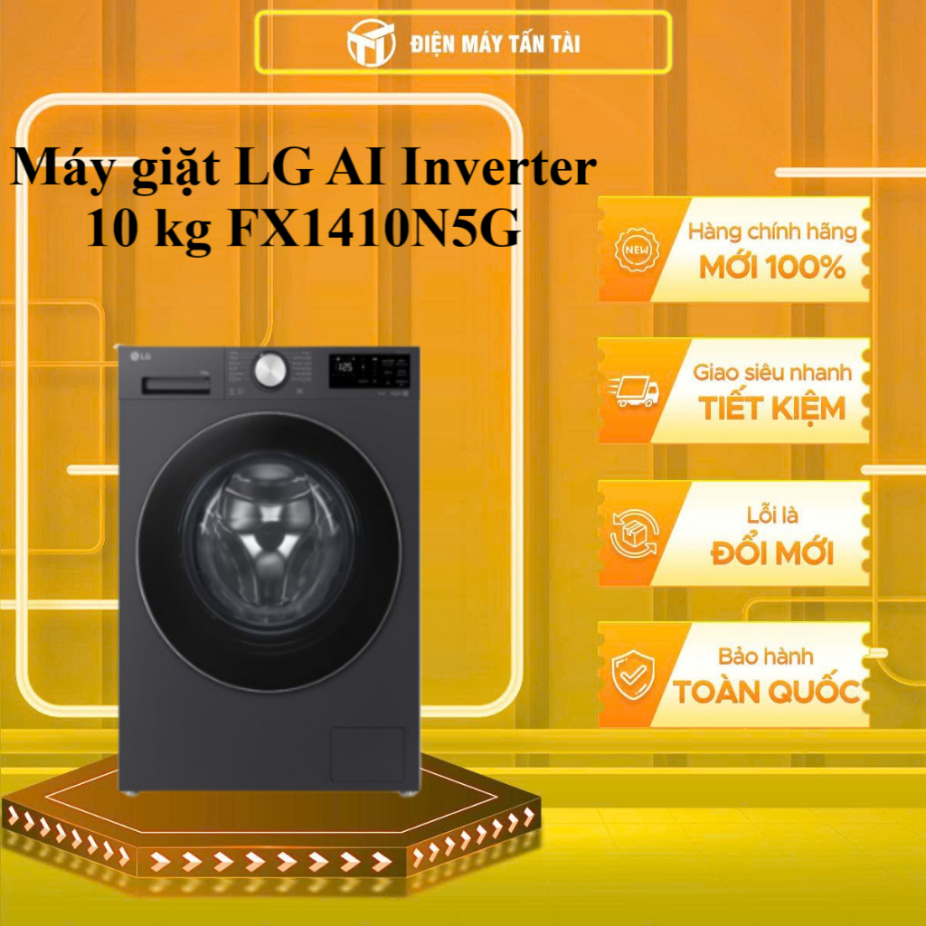 FX1410N5G - Máy giặt cửa trước LG AI Inverter 10 kg FX1410N5G - GIAO TOÀN QUỐC