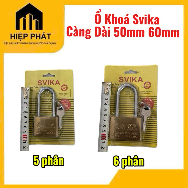 Ổ khóa cửa Svika càng dài 50mm (5 phân ), kích thước 10x5x2cm, càng dài 60mm (6 phân )kích thước 10x