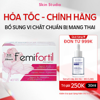   CHÍNH HÃNG  Viên Uống FEMIFORTIL Bổ Trứng Tăng Khả Năng Thụ Thai Hộp 60 Viên - Skin Studio 