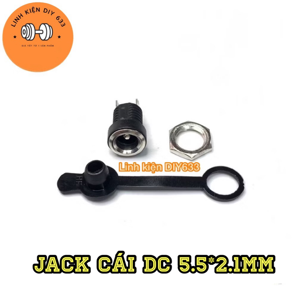 Jack cái DC 5.5*2.1mm có ốc vặn (DIY633)