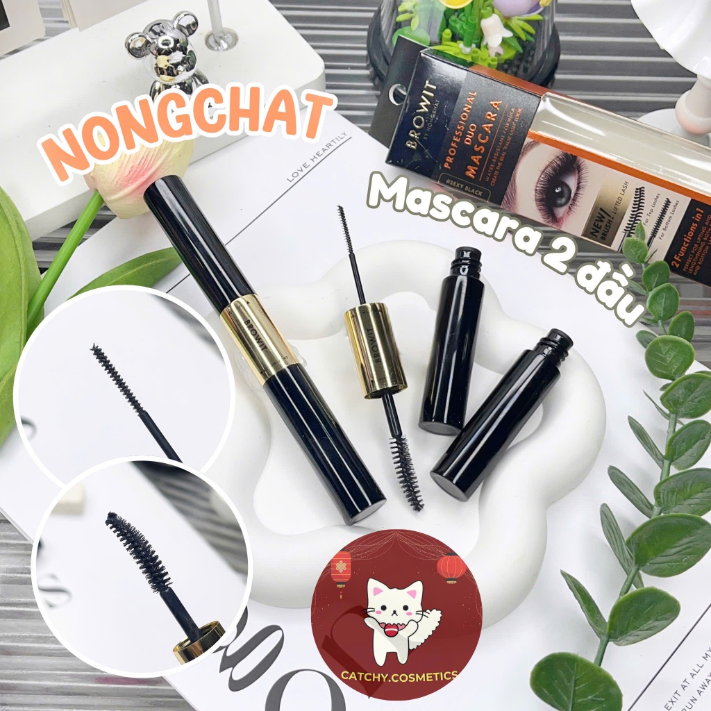 [NONGCHAT] Mascara/ Chuốt Mi Nongchat 2 Đầu Tiện Lợi  2in1 Chuốt Được Mi Dưới, Professtional Duo Mas
