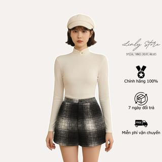 Áo giữ nhiệt thiết kế cổ xoắn dài tay, áo kiểu nữ ôm body cách điệu tiểu thư Linly Store A-AT13