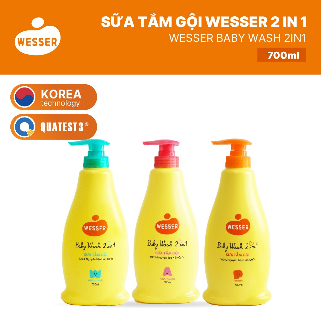 Sữa tắm gội WESSER 2 in 1 700ml [ BAO BÌ MỚI ]