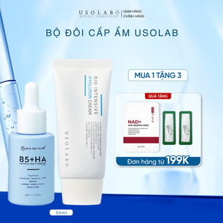  Bộ đôi phục hồi da cấp nước làm dịu da USOLAB - Serum HA B5 AVO + Kem dưỡng Hyaluron Cream Usolab 50ml 