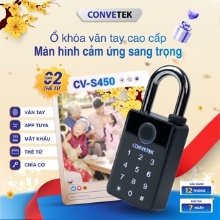  Ổ Khoá Vân Tay Màn Hình Cảm Ứng CONVETEK CV-S450 5 Cách Mở Tiện Dụng Chống Nước Chất Liệu Hợp Kim Kẽm Chắn 