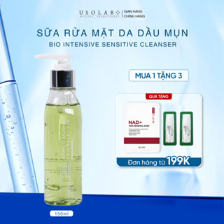  Sữa rửa mặt da dầu mụn lỗ chân lông to USOLAB - Bio Intensive Sensitive Cleanser 150ml 