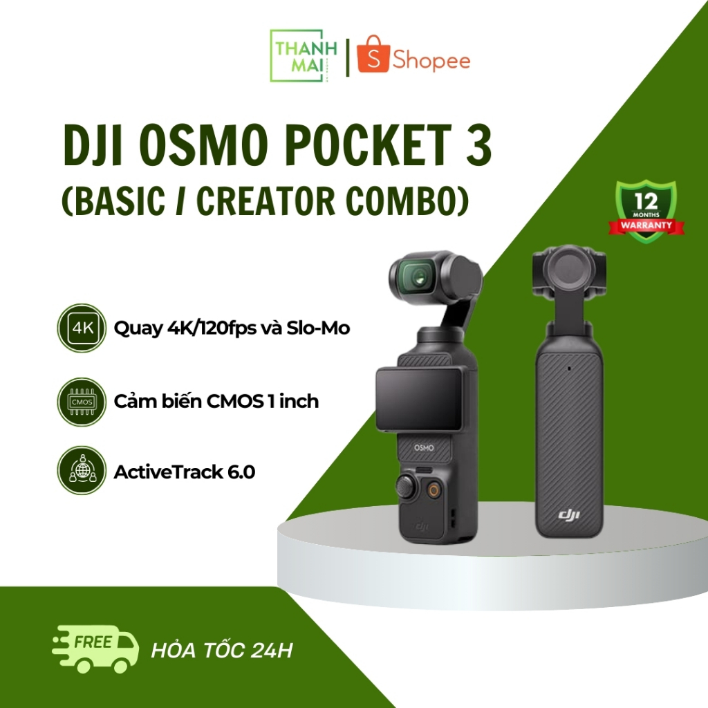 Máy quay DJI Osmo Pocket 3 | New | Bảo hành Chính hãng 12 tháng