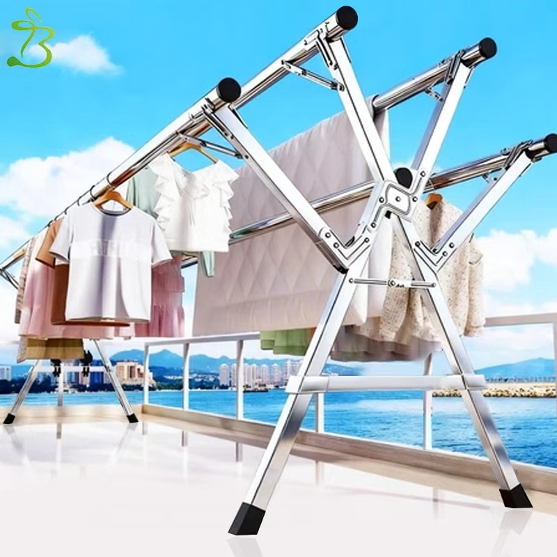 Gián phơi quần áo Gấp gọn,Giá Phơi Quần Áo Gấp gọn Thông Minh 5 thanh,Kệ treo quần áo chắc chắn bền