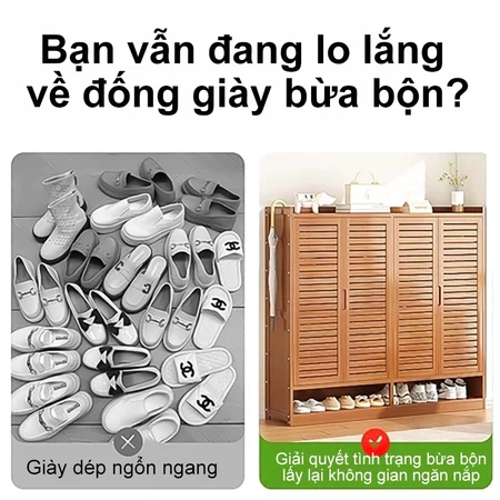 【Giao hàng trong 4 giờ】Tủ giày gỗ tự nhiên thông thoáng chống bụi dung lượng lớn tủ giày 6/7/8 Tầng tiết kiệm không gian | BigBuy360 - bigbuy360.vn