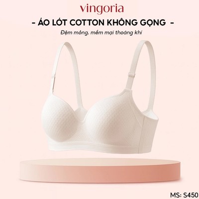 Áo lót cotton không gọng VINGO/VINGORIA đệm mỏng mềm mại thấm hút mồ hôi S450