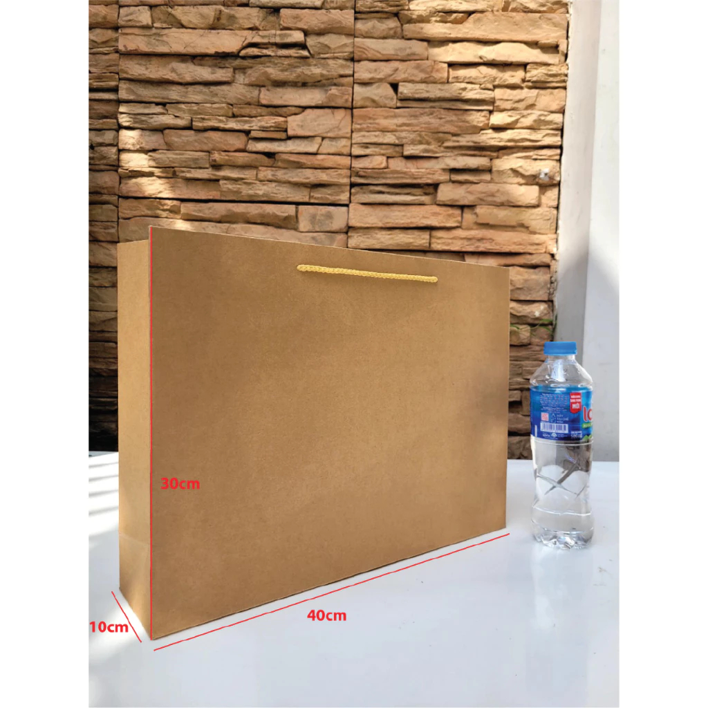 Túi giấy kraft nâu 30x40x10 NGANG DÀY - Túi giấy đựng quần áo