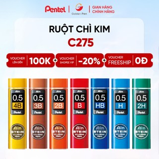 Ruột chì kim Pentel ngòi chì bấm 2B ngòi 0.2 0.3 0.5 0.7 0.9mm 