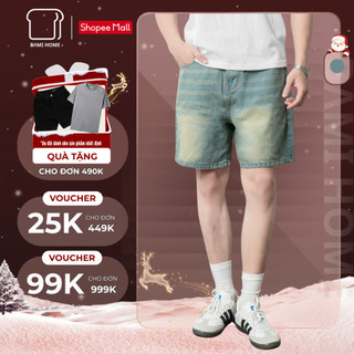  Quần short nam RETRO JEANS BAMI HOME BM chất liệu jeans cotton thoáng khí form trên gối QJ08 