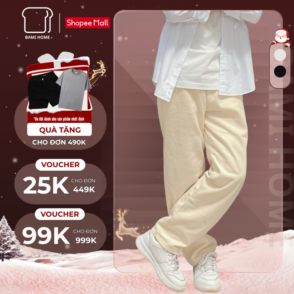   NEW  Quần dài kaki nam NOAH BAMI HOME quần dài kaki lưng chun form suông basic tôn dáng QK18 