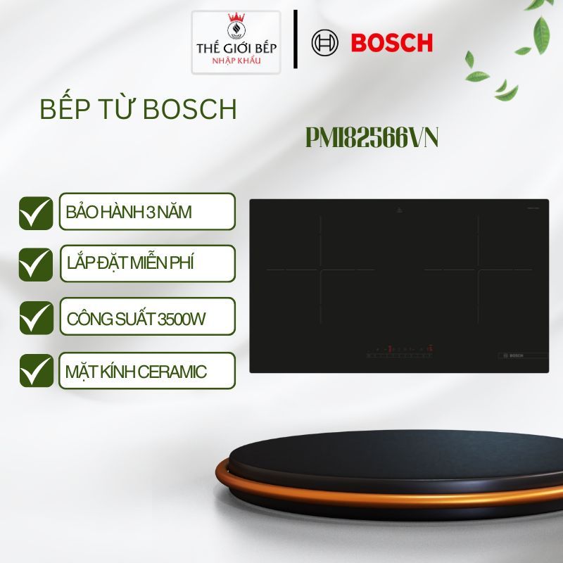 Bếp Từ Đôi Bosch PMI82566VN – Công Suất Mạnh 1800W – Kính Schott Siêu Bền – Tích Hợp Booster