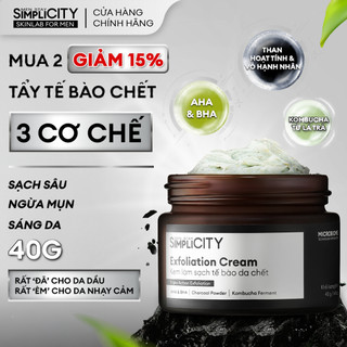  Tẩy tế bào chết mặt cho nam 3 cơ chế giúp sạch sâu ngừa mụn sáng da Men Stay Simplicity Exfoliation Cream 40G 