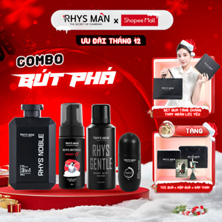  Combo Bứt Phá - Sữa tắm gội nam 3in1 Rhys Noble 350ml & Body mist 120ml & Lăn khử mùi 50ml & Bọt vệ sinh Rhys Man 
