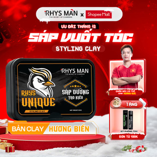  Sáp vuốt tóc Rhys Man sáp dưỡng Clay tạo kiểu RHYS UNIQUE giữ nếp suốt 12h 