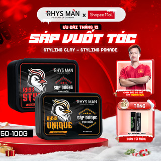  Sáp vuốt tóc Rhys Man sáp dưỡng tạo kiểu tự nhiên Clay - Pomade giữ nếp suốt 12h 