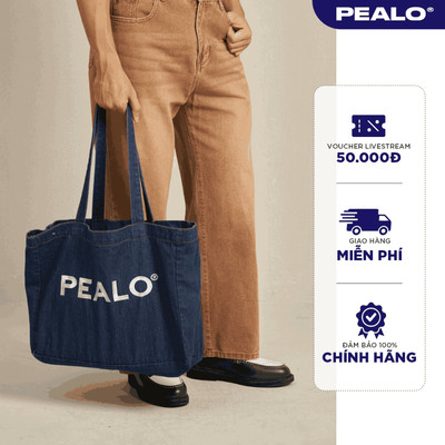 Túi tote Denim PEALO vải dày đứng form chất liệu cao cấp SPT4