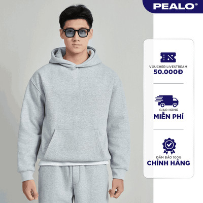 Áo Hoodie PEALO Nam Nữ Form Rộng Boxy nhẹ Chất Nỉ Bông Cao Cấp Trơn dày dặn ấm áp SPT4