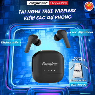 Tai nghe True Wireless Energizer - kèm hộp sạc di động 2600mAh, chống thấm nước IPX4 - Hàng Chính Hãng