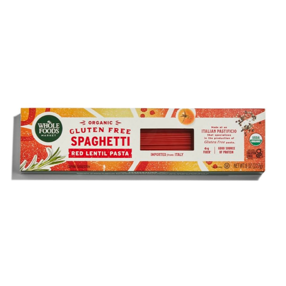 MÌ Ý SPAGHETTI ĐẬU LĂNG ĐỎ HỮU CƠ Whole Foods Market, Organic Red Lentil, Gluten Free, 227g (8oz)