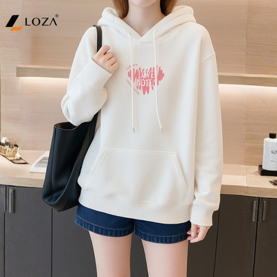 Áo nỉ hoodie nữ NA28 in hình tim Loza NM6590-1