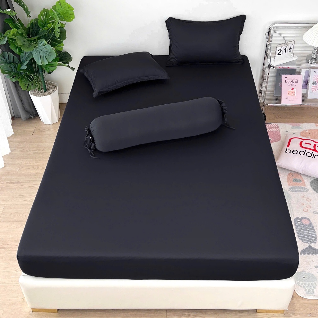 Ga giường kèm vỏ gối 4 món thun lạnh trơn REE Bedding TL253 đủ size trải drap nệm 1m2, 1m4, 1m6, 1m8, 2m2 | BigBuy360 - bigbuy360.vn