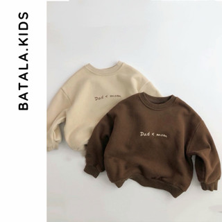  Áo nỉ đôi mẹ và bé Batala Kids áo nỉ cho bé trai bé gái trần bông dày dặn Hoodie trẻ em hàn quốc in chữ Dad&Mom 2024 