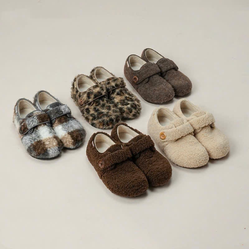 Giày nữ cao cấp lông cừu ép dạ phối khuy CARA