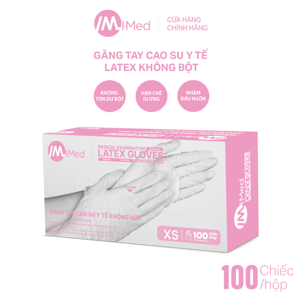 Găng tay y tế Imed Latex Không Bột 5.0g 100 chiếc/hộp