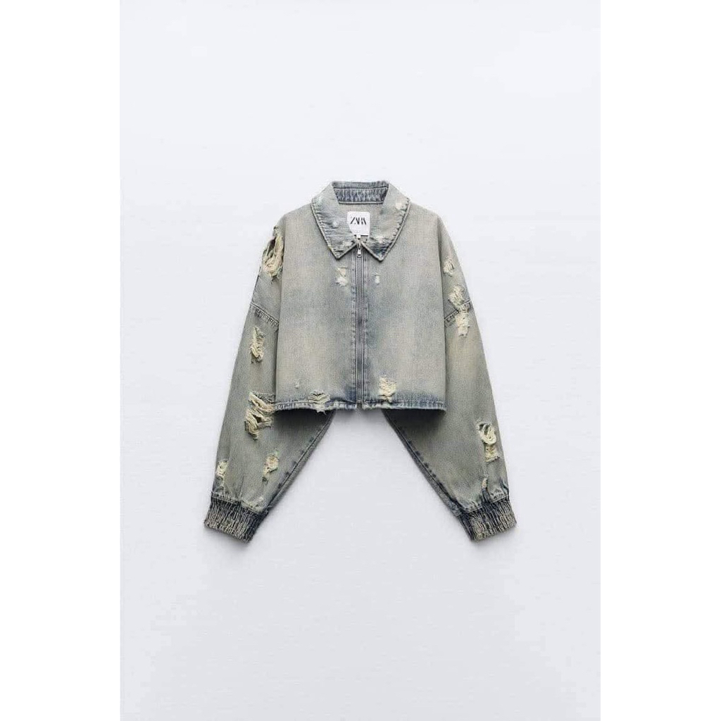 [PASS_Zara_auth] Demin jacket croptop auth sz S