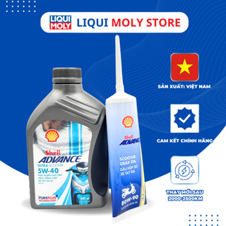  Combo nhớt tổng hợp cao cấp cho xe tay ga Shell Ultra Scooter tặng nhớt láp Shell 