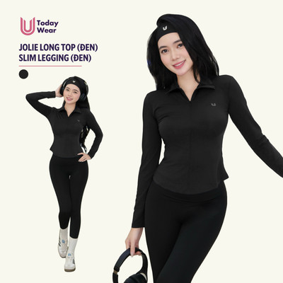 [THU ĐÔNG - DEAL HỜI MỞ BÁN] Set đồ tập áo Jolie Long Top mix quần Slim legging đen Today U Wear tôn dáng