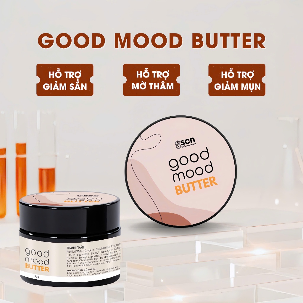 Kem Giảm Thâm Good Mood Butter, Giảm thâm Nách, Mông, Bikini, Lưng, Khuỷu tay, Chân. 35gr / 50gr / 1
