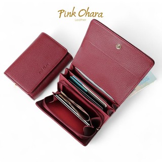  Ví Nữ Gập Da Bò Thật PINK OHARA Mira Vừa GPLX ,Thẻ BHYT cũ 