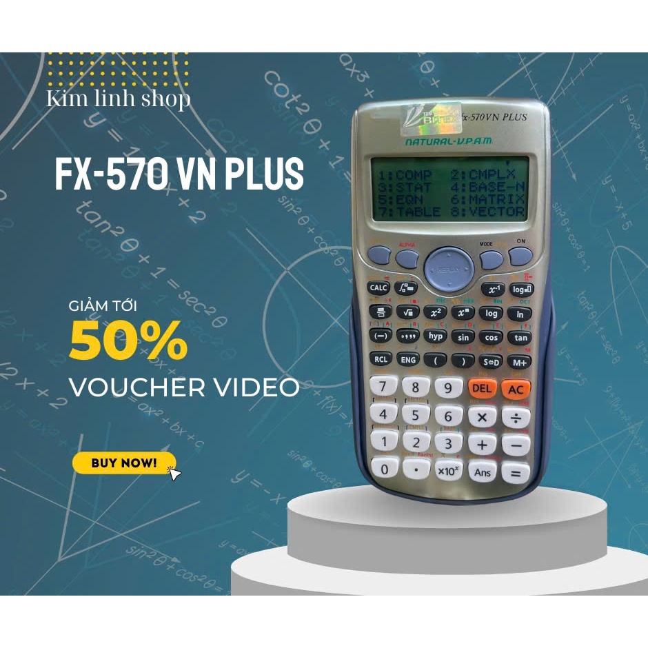 Máy tính học sinh fx570VN Plus, máy tính dòng thường, bảo hành lỗi 1 đổi 1