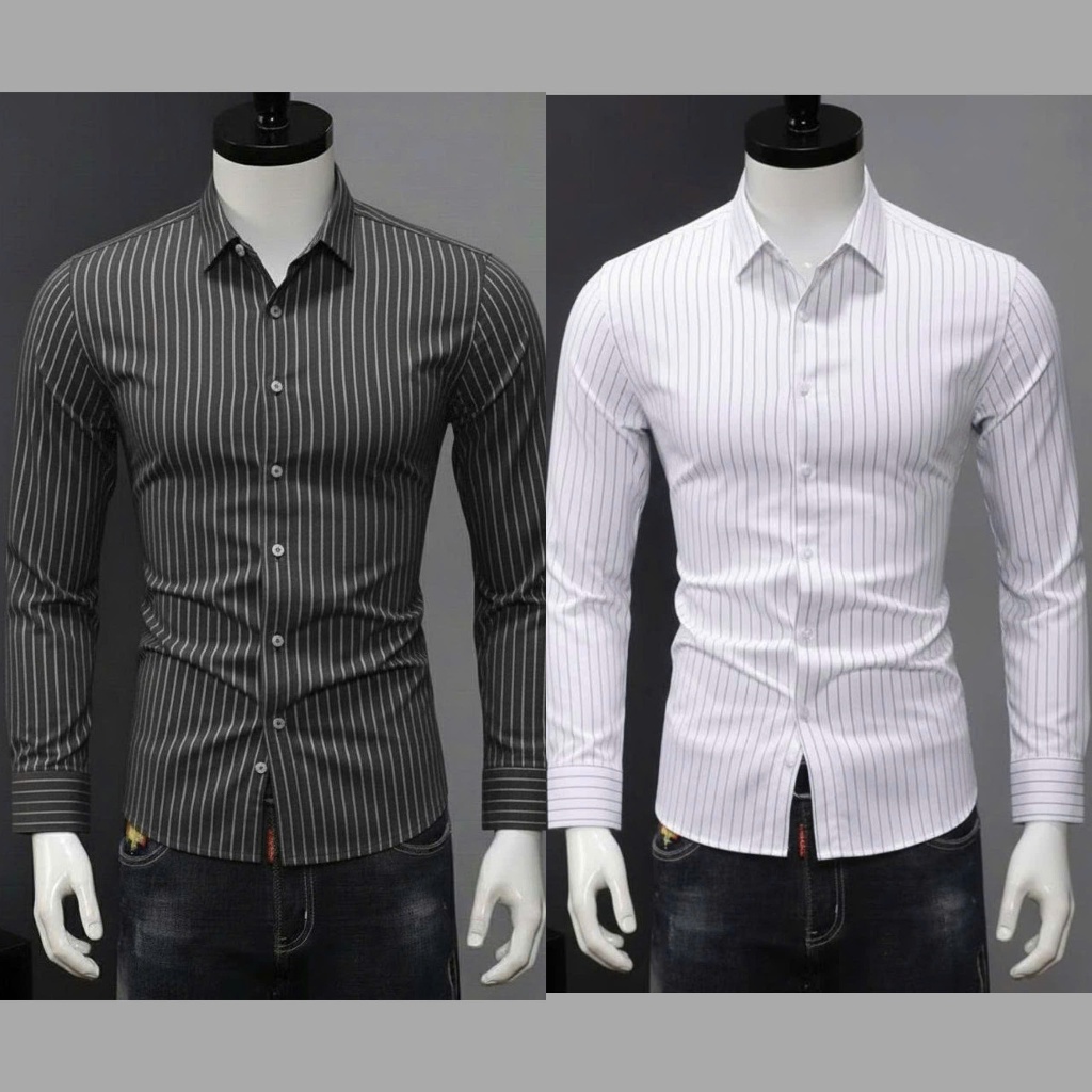 Áo sơ mi nam kẻ sọc Oxford phôm chuẩn body 3 màu, hàng cao cấp Guman Fs