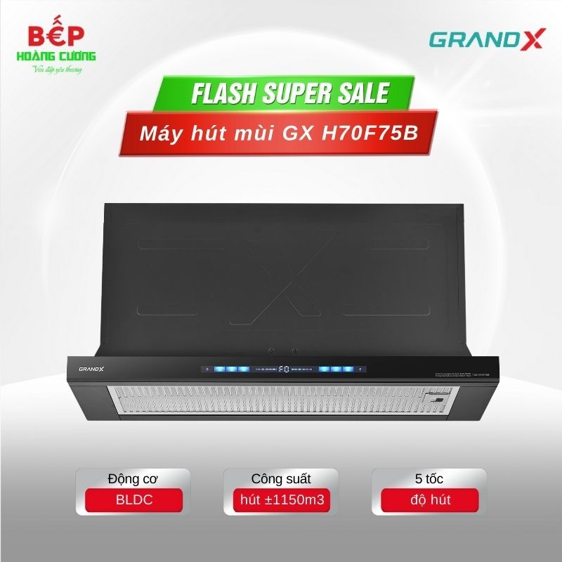 Máy hút mùi âm tủ GrandX GX-H70F75B - Bền Đẹp Khử Mùi Nhanh