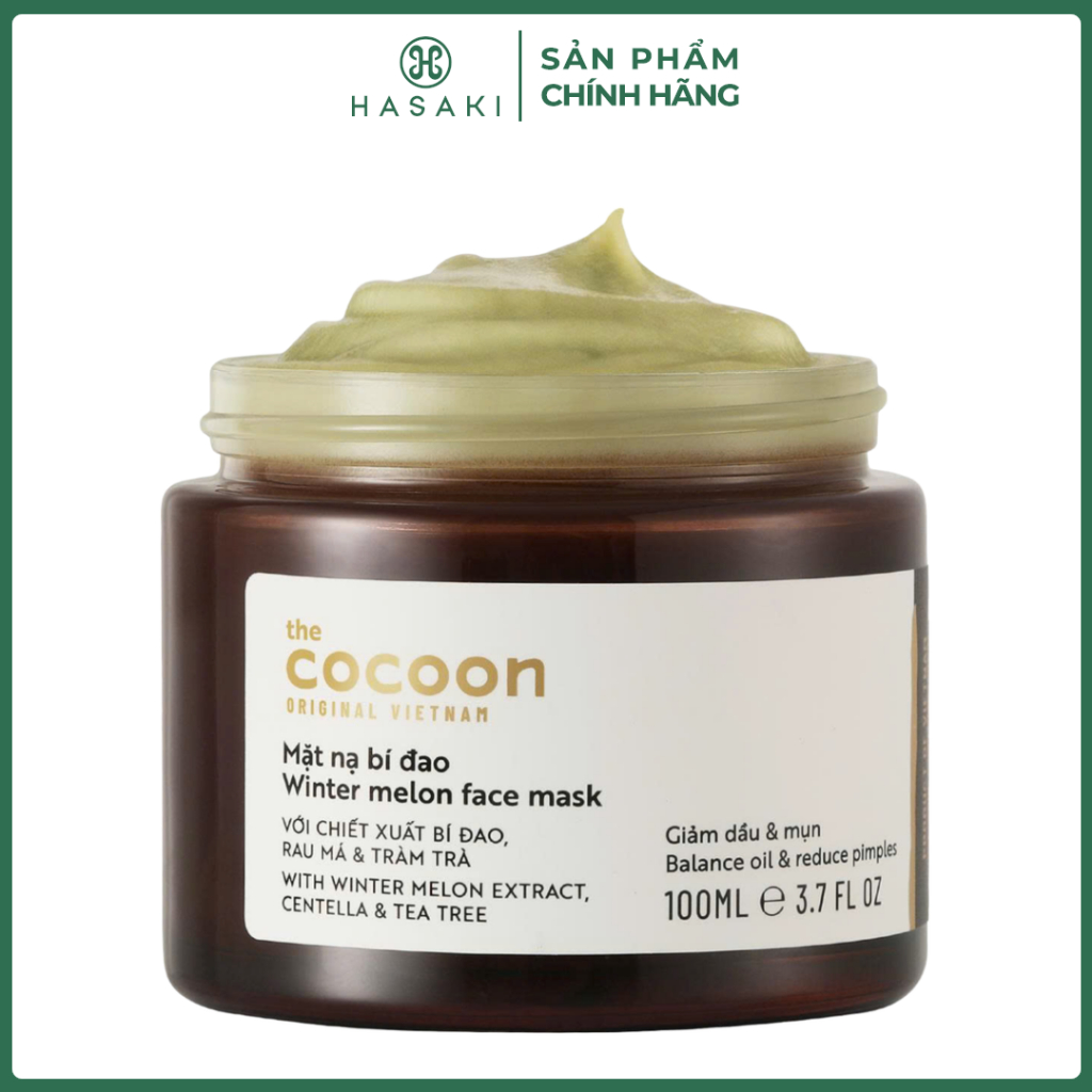 Mặt Nạ Cocoon Bí Giảm Dầu & Mụn 100ml (Mới) Winter Melon Face Mask Hasaki Chính Hãng