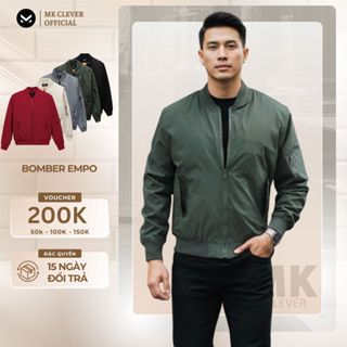  Áo khoác Bomber Nam thu đông MK CLEVER Chất liệu vải gió trượt nước trần bông dày dặn lên phom đẹp 